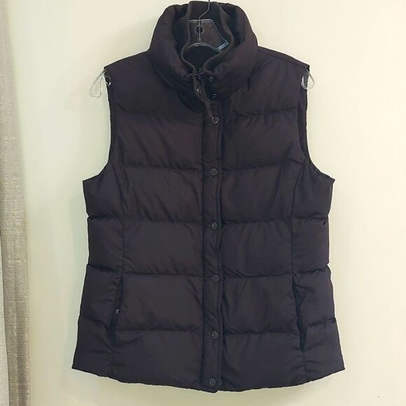 J. Crew Vintage Dark Brown Quilted Down Feather Puffer Vest Sz M - Picture 1 of 9